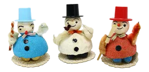 Midcentury Snowman Figures, Set of 3