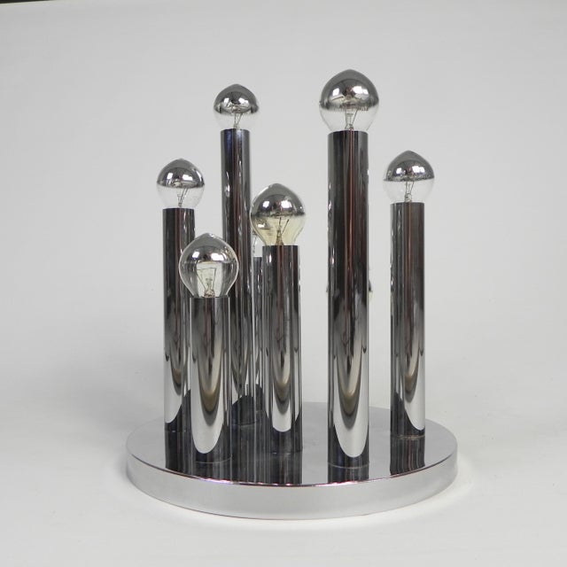Metal 9-Light Ceiling Lamp by Gaetano Sciolari for Boulanger, 1970s For Sale - Image 7 of 18