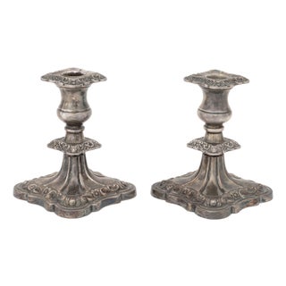 Viners of Sheffield Silverplate Candlesticks, Pair For Sale