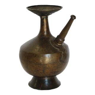 Antique Brass Oil Container For Sale