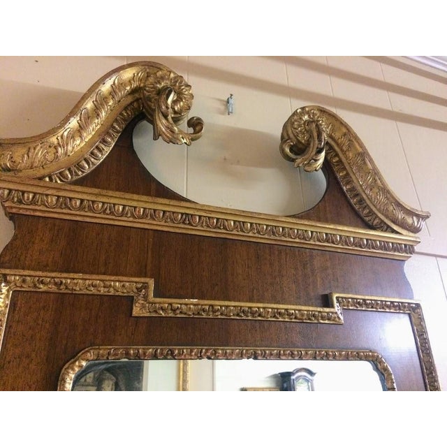 Vintage Federal Style Mirror, Walnut and Gilded Mirror For Sale - Image 9 of 9
