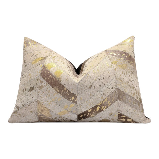 Canvello Genuine Cowhide Leather Decorative Throw Pillow With Feather Down Insert Included For Sale