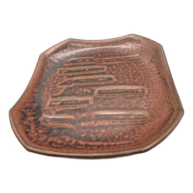 Mid 20th Century Glazed Stoneware Decorative Plate For Sale