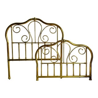 Hand Made Brass Queen Headboard and Footboard by Joao Isabel For Sale