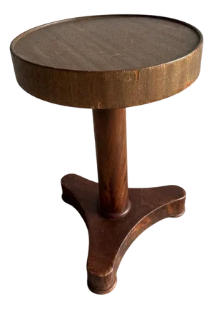 Vintage Round Side Table with Wooden Base, 1940s
