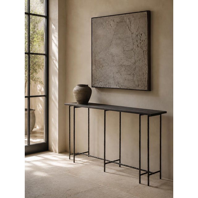Grey Smoke Slate Thin Long Console Table For Sale - Image 10 of 10