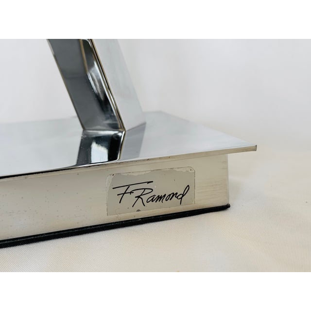 1980’s Frederick Ramond Nickel Plated Lamps - A Pair For Sale - Image 10 of 14