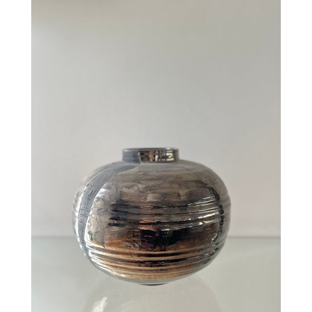 URBAN LEGEND. Wheel thrown vase, by Tatiana Hunter, with cobalt and pure palladium glaze.