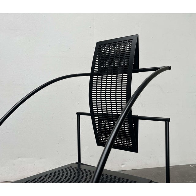 Postmodern Italian Black Perforated Metal Quinta Chair by Mario Botta for Alias, 1980s For Sale - Image 16 of 18