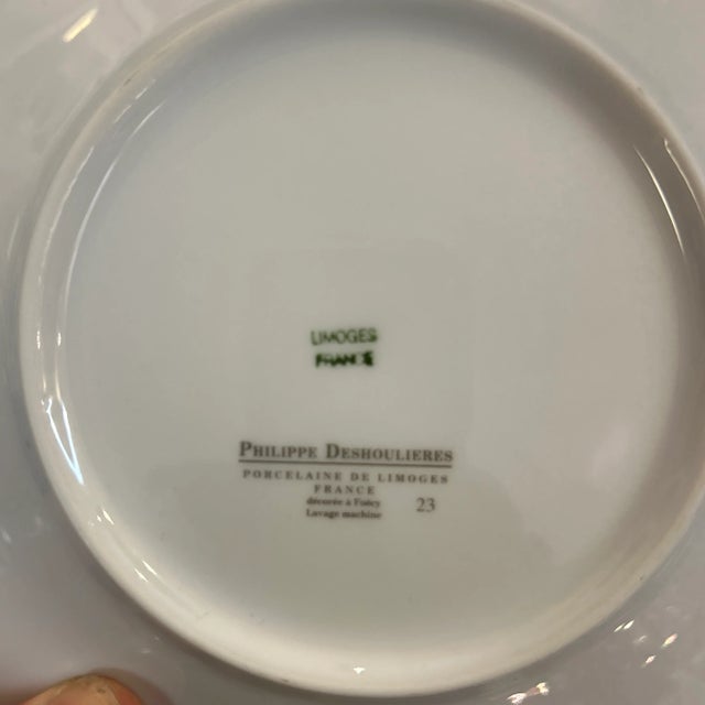 Limoges, France Philippe Deshoulieres Limoge France Porcelain Medium Size Plates Signed Set of 5 For Sale - Image 4 of 10