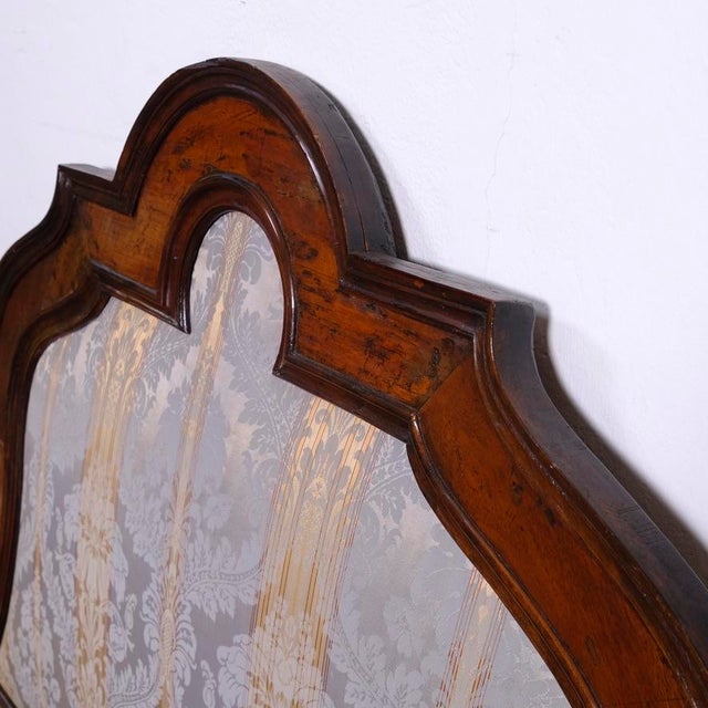 Brown Antique Padded Wooden Double Bed Headboard, 1890s For Sale - Image 8 of 18