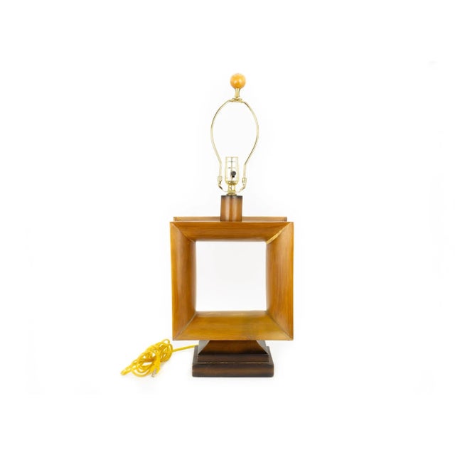 Mid-Century Modern The Natural Light Mid Century Square Open Window Table Lamp For Sale - Image 3 of 13