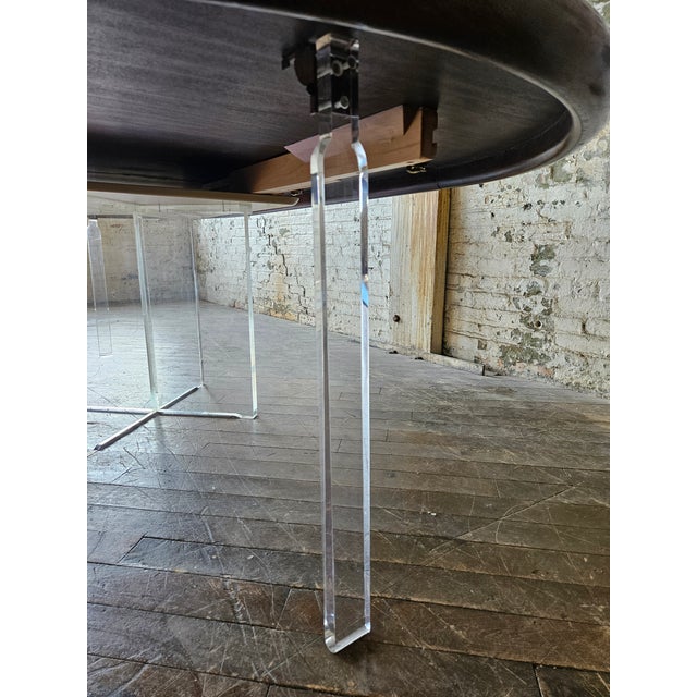 Vladimir Kagan Walnut and Acrylic Custom Dining Table - 102 Inches For Sale - Image 16 of 18