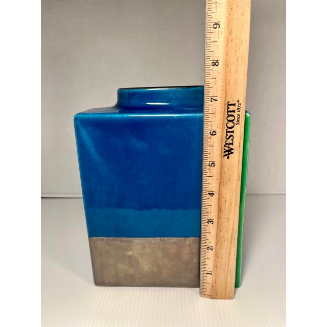 Circa 1960s Mid-Century Modern Rosenthal Netter Block Ceramic Vase Made in Italy For Sale In Los Angeles - Image 6 of 10