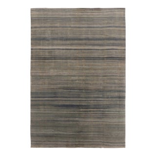 Contemporary Oversized Solid & Stripes Wool Rug by Rug & Kilim, India For Sale