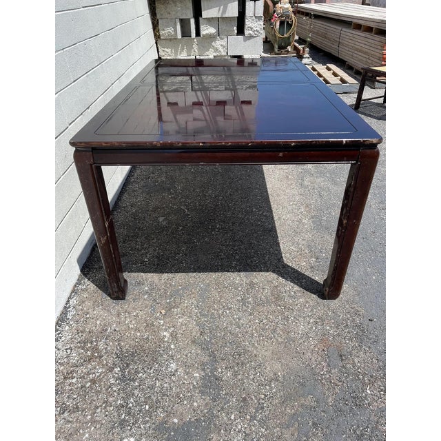 5pc Vintage Asian Dining Set Wood Cane Chinoiserie Kitchen Furniture For Sale In Los Angeles - Image 6 of 10