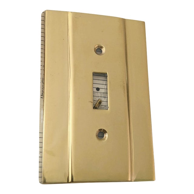 Vintage Art Deco Style Solid Brass Light Switch Cover For Sale