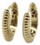 Vintage 14k Gold Ribbed Hoop Earrings, Pair For Sale