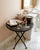 Black Vintage Grand & C. Chinoiserie Hand-Painted Metal Folding Side Table For Sale - Image 8 of 10