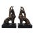 Rare Pair of Antique Early 20th C Bronze Winged Griffin Bookends on Pedestal. For Sale