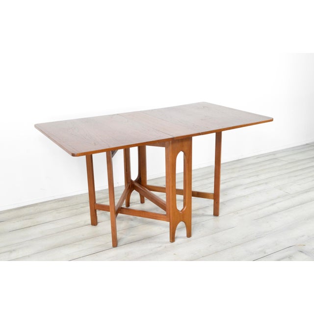 Mid-Century Modern Teak Drop-Leaf Dining Table, 1960s For Sale - Image 4 of 9