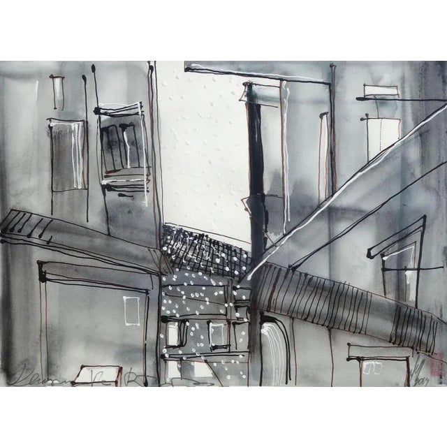 Maris Abilevs, City, 2014, Watercolor on Paper For Sale - Image 6 of 6