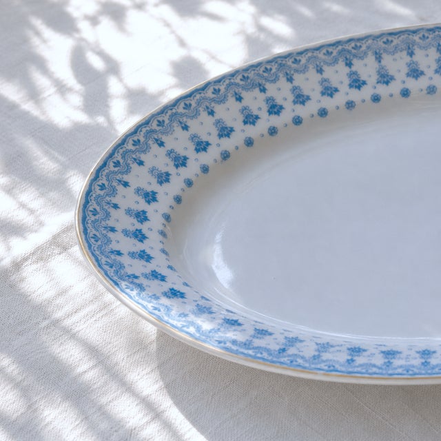 Large Oval Platter in Blue and Gilt Porcelain by Oscar Schaller, 1909 For Sale - Image 3 of 6