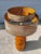 Brutalist Fat Lava Lamp + Two-Tiered Striped Shade | C. 1970s For Sale - Image 9 of 12