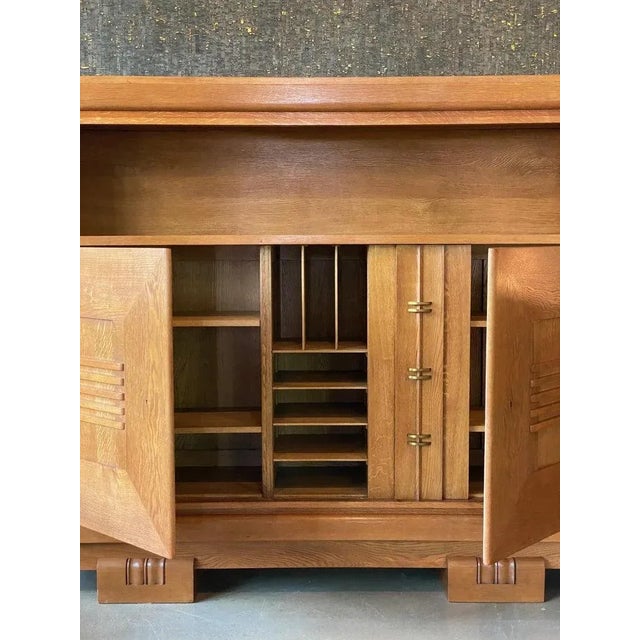 Brown Oak Cabinet by Charles Dudouyt, France, 1940's For Sale - Image 8 of 12