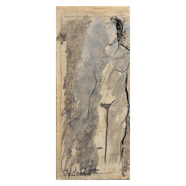 1950s Two Female Nudes Expressionist Painting "Conversation" Robert Colescott, 1959 Smith Tower Gallery For Sale - Image 5 of 12