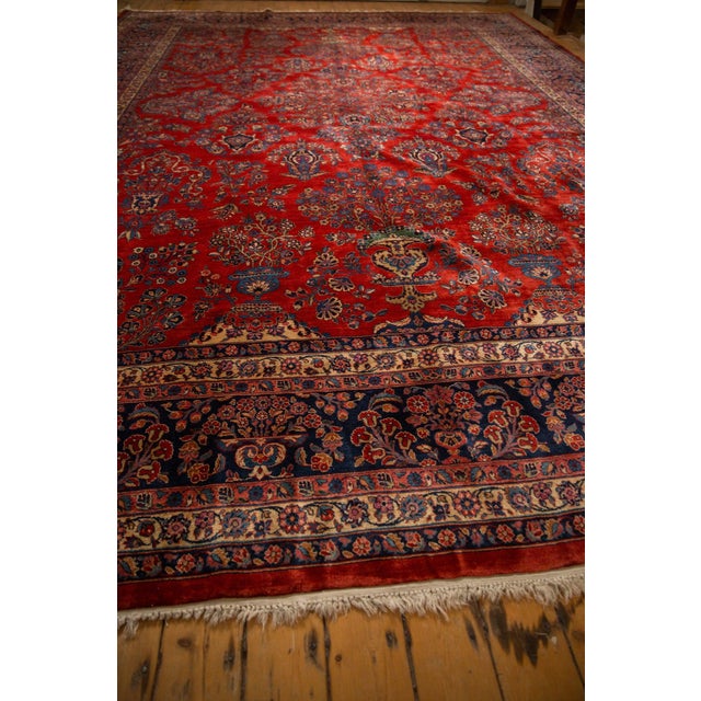 Red Vintage Fine Kazvin Carpet - 11'9" x 15'8" For Sale - Image 8 of 12