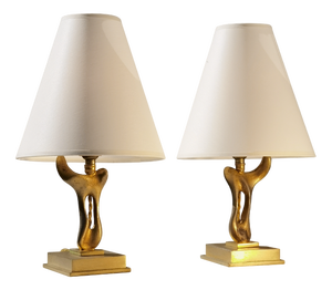 Shabby Chic Free-Form Sculpture Table Lamps, France, 1970s, Set of 2