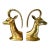 Pair of Art Deco Revival Polished Brass Gazelle/Ibex/Antelope Bookends For Sale