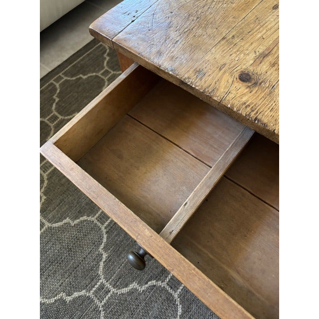Brown 19th Century Antique Pine Coffee Table For Sale - Image 8 of 11