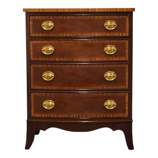 Councill Banded Mahogany Traditional Duncan Phyfe Style 23" Four Drawer Nightstand Chest For Sale