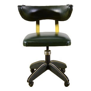 Mid-Century Swivel Office Chair in Vinyl Leather, 1960s For Sale