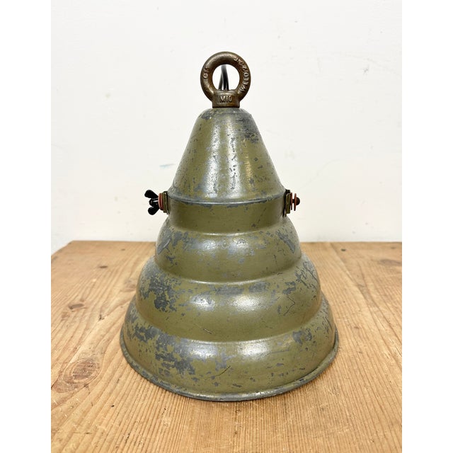 Green Industrial Aluminium Hanging Lamp in Green, 1970s For Sale - Image 8 of 14