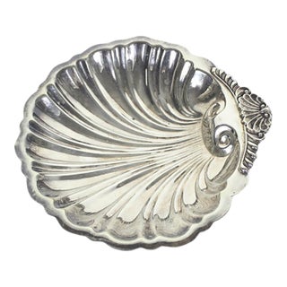 Vintage Silver Clam Shell Bowl With Feet For Sale