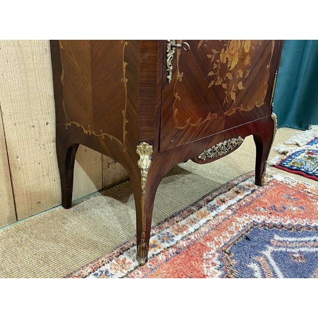 Louis XV Cabinet in Oak with Marble Top, 1970s For Sale - Image 15 of 16