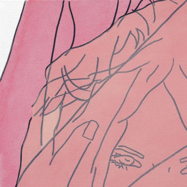 In bold, acrylic line paintings, US artist Hilary Bond depicts the heads and torsos of women, often repeating the image in...