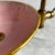 White & Pink Ceramic Sink With 14k Gold Rim Vessel Round Sink Bowl With Drain For Sale - Image 6 of 7