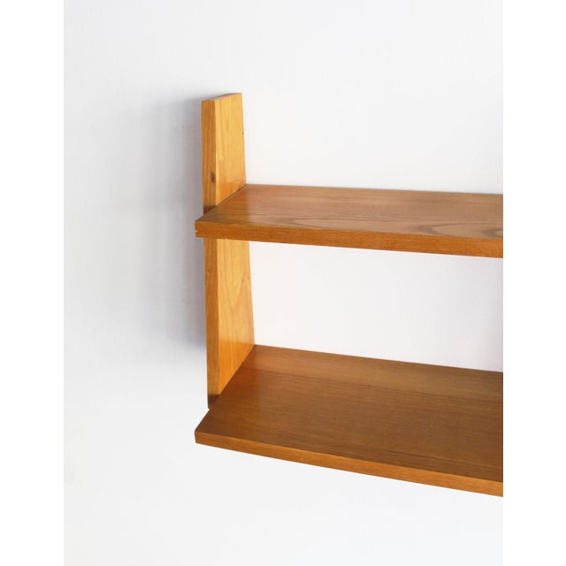 Mid-Century Beech Wall Shelf, Czechoslovakia, 1960s For Sale - Image 4 of 12