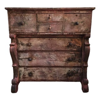 Antique French PaintedPoplar and Pine Shop Chest of Drawers, 1850s For Sale