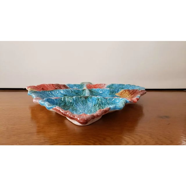 Italian Circa 1970 Italian Modigliani Ceramic Divided Leaf Dish For Sale - Image 3 of 7