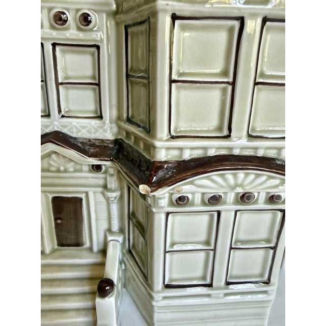 1979-80 Otagiri Ceramic San Francisco Victorian House Canisters Cookie Jars - Set of 2 For Sale - Image 14 of 15
