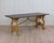 Italian 19th Century Large Italian Lacquered Lyre Table in Siena Yellow and Dark Brown For Sale - Image 3 of 8