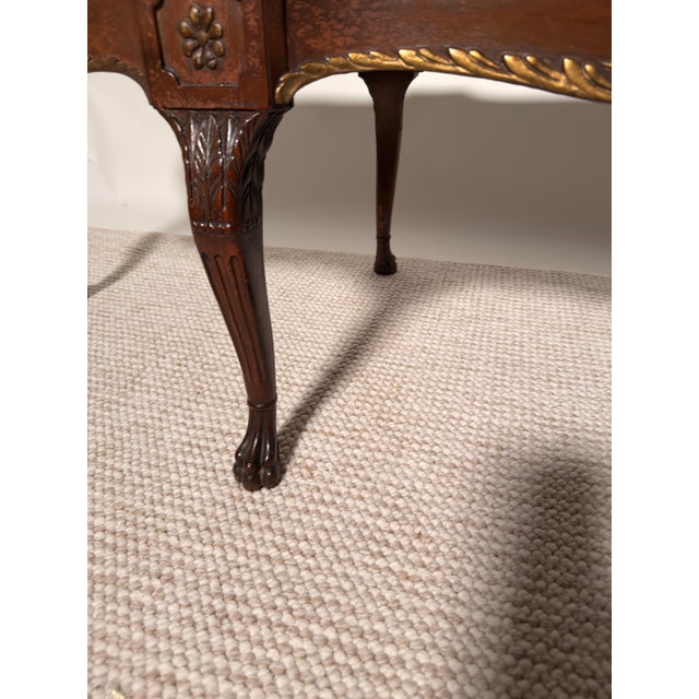 Mid-20th Century Louis XV Style Burl Marquetry Coffee Table With Gilt Ormolu Mounts For Sale - Image 4 of 9