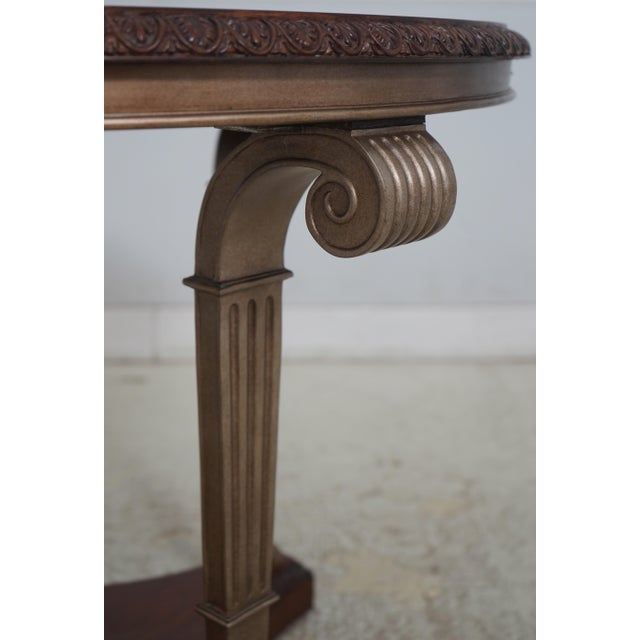 Maitland Smith Round Inlaid Top Regency Style Center Table For Sale - Image 12 of 13