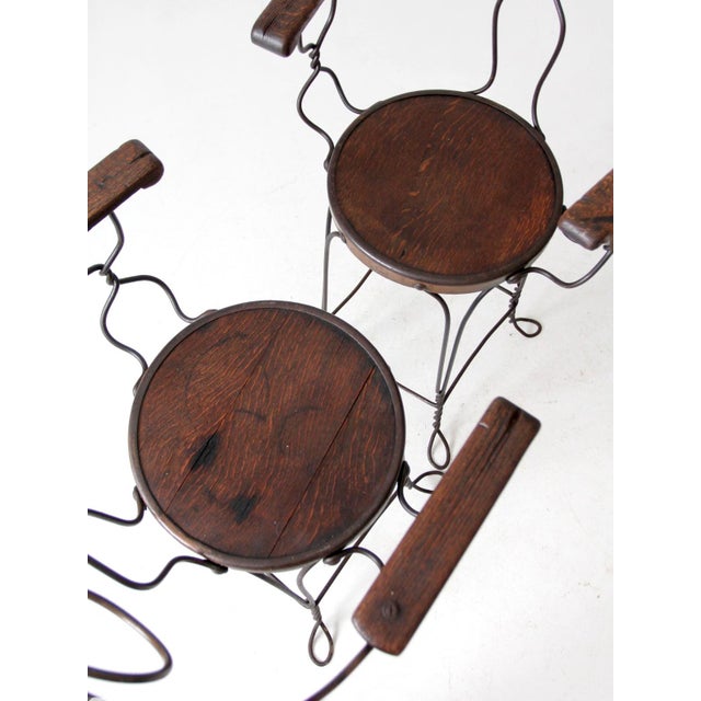 French Country Antique a.h. Andrews Wire Ice Cream Parlor Bar Stools For Sale - Image 3 of 16