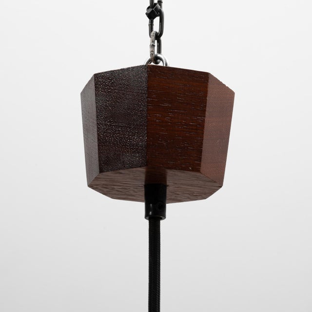 1950s Dutch Philips Wood and Opal Glass Pendant Lamp By Louis Kalff For Sale - Image 14 of 18